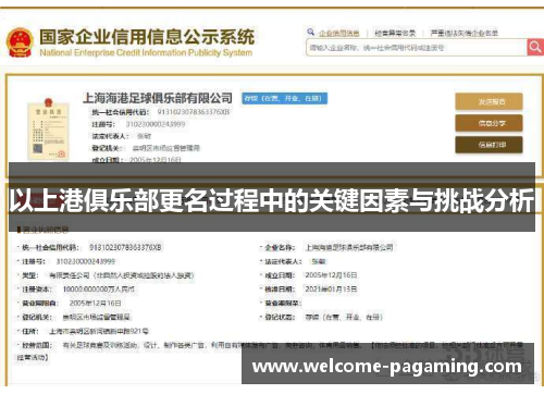 以上港俱乐部更名过程中的关键因素与挑战分析